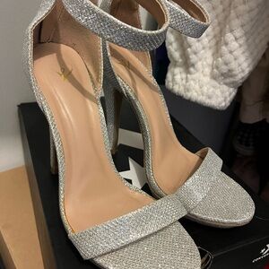 Elegant Silver High Heel Sandals